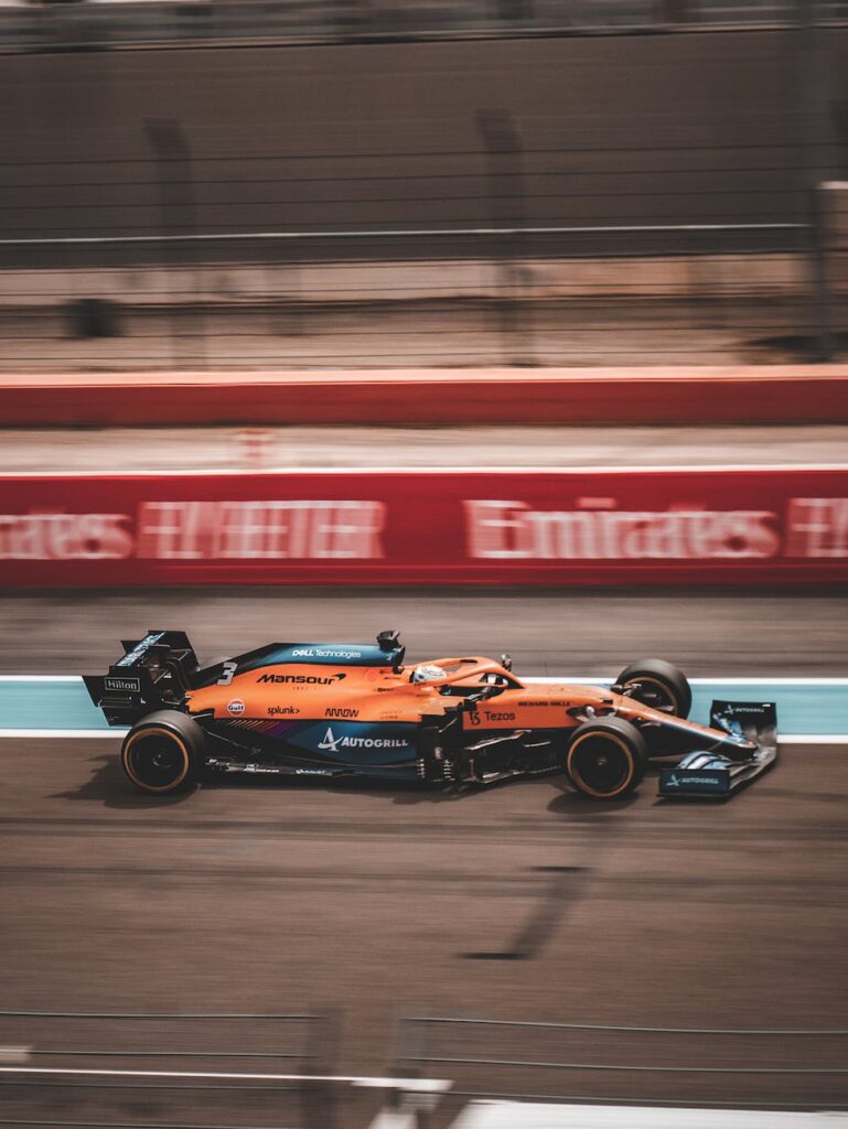 formula one car on racing track
